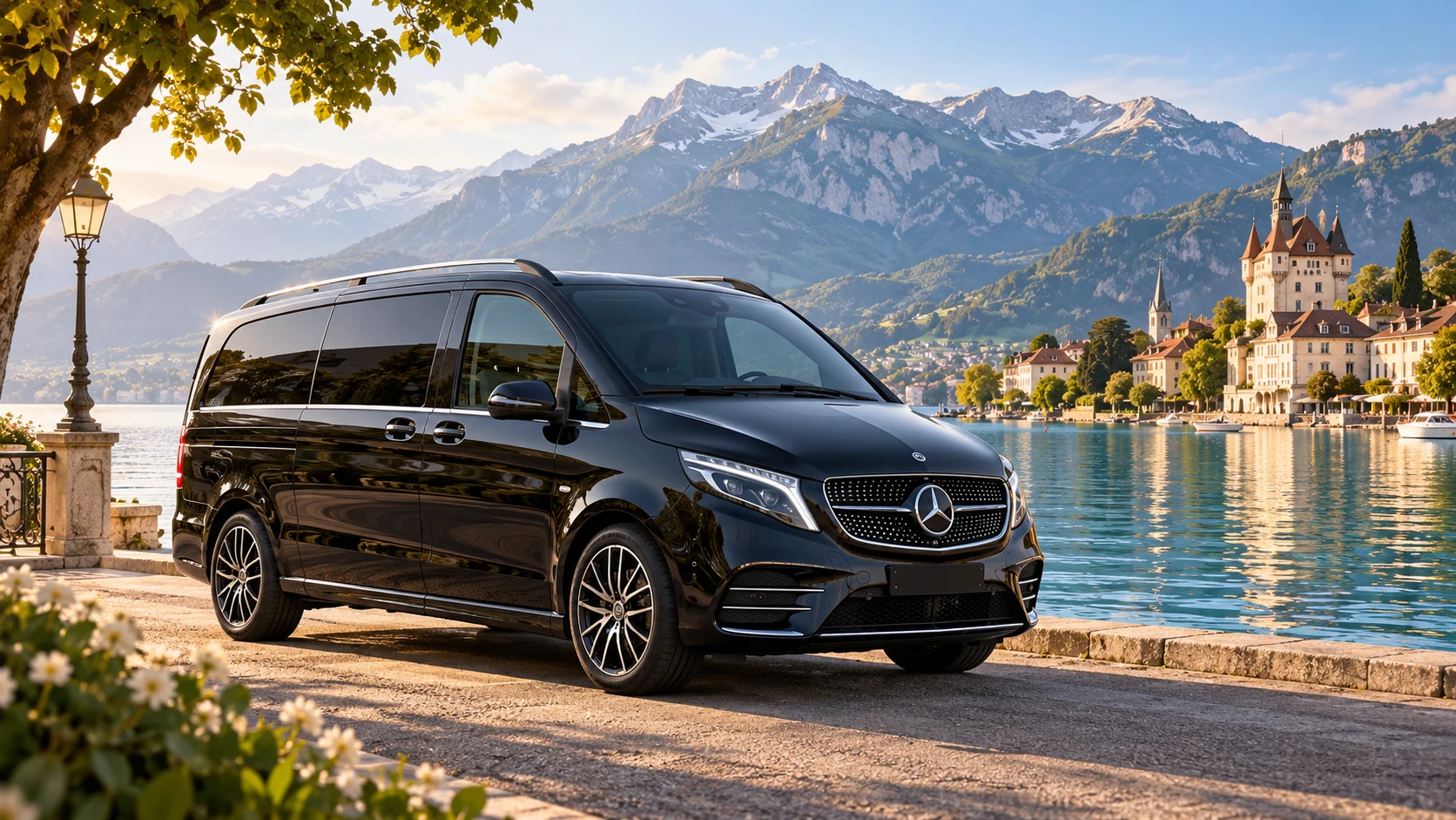Mercedes V-Class van for a long-distance pet taxi journey