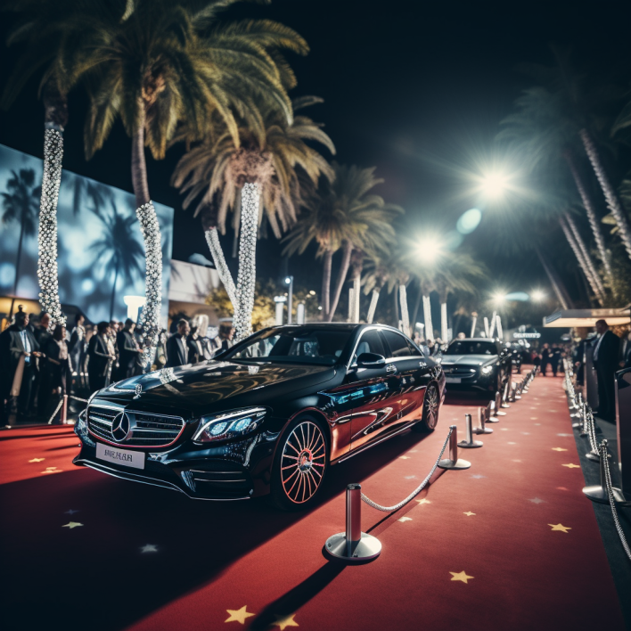 Défilé de voitures de luxe avec des célébrités se rendant au festival de Cannes
